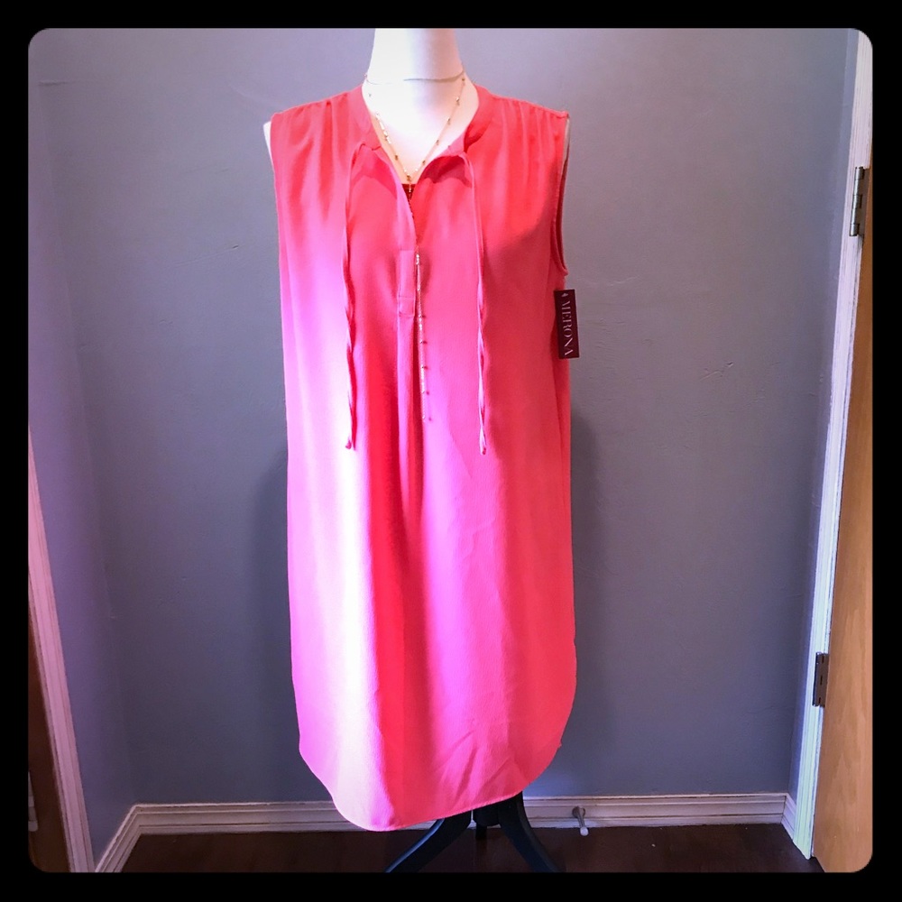 Coral shift dress